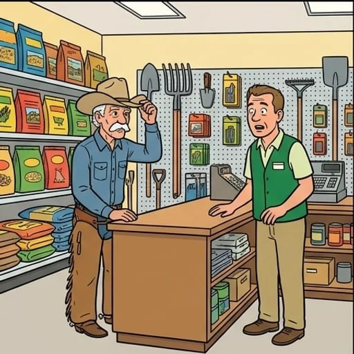 Oklahoma Cowboy Tests a Store's All Pets Welcome Sign - illustration 2