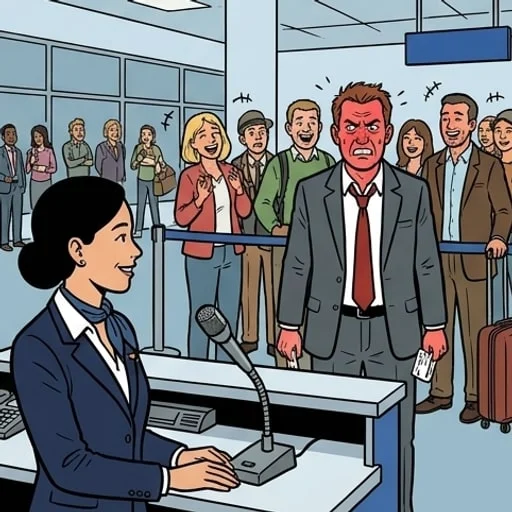 Airport check-in agent silences a first-class passenger - illustration 4