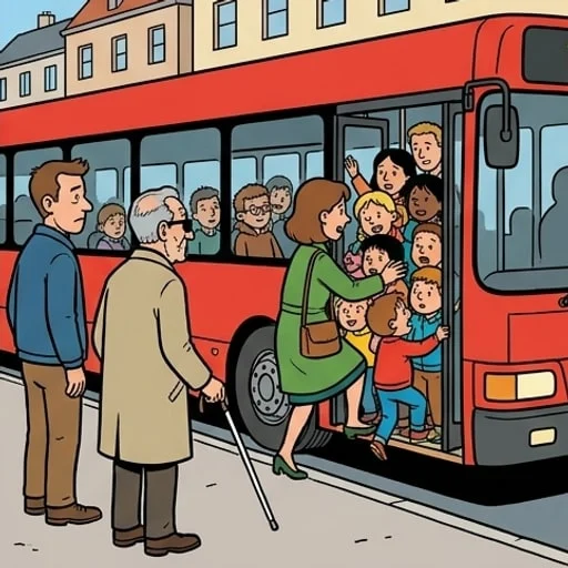 Bus Stop Joke: a Family of Eleven Meets a Blind Man - illustration 2
