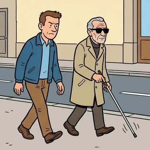 Bus Stop Joke: a Family of Eleven Meets a Blind Man - illustration 3