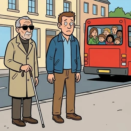 Bus Stop Joke: a Family of Eleven Meets a Blind Man - illustration 4
