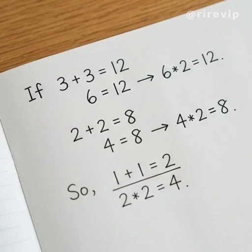 Handwritten step-by-step arithmetic solution for an age riddle