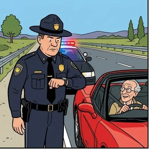 Car joke: a senior in a Corvette meets a state trooper - illustration 4