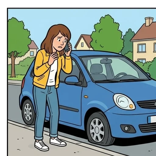 Car Trouble: Dad Asks About the Spare Tire — illustration 1