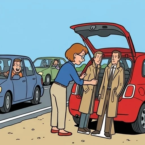 Car Trouble on the Interstate: Her Flashers Stopped Traffic - illustration 2