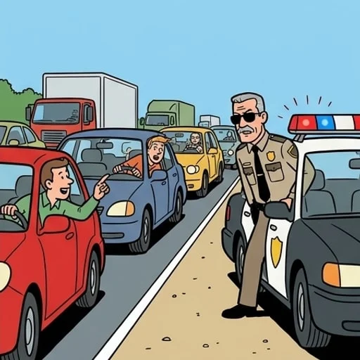 Car Trouble on the Interstate: Her Flashers Stopped Traffic - illustration 3