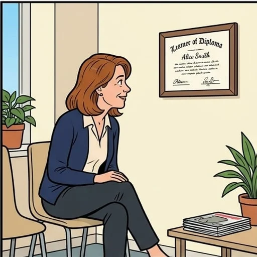 Dentist Appointment: Alice Spots a High School Name — illustration 1