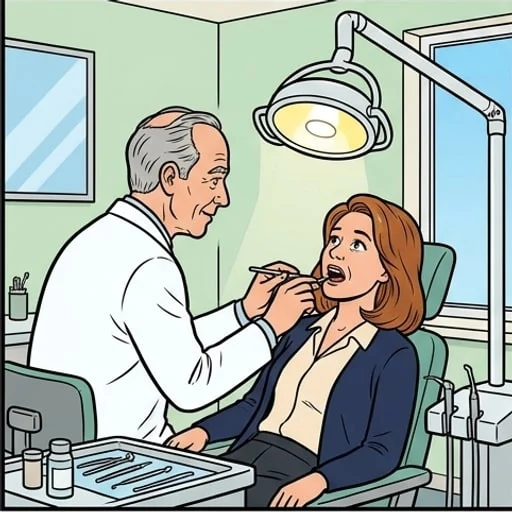 Dentist Appointment: Alice Spots a High School Name - illustration 3