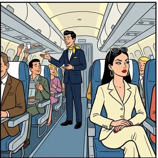 Flight Attendant Handles a Princess Before Landing - illustration 2