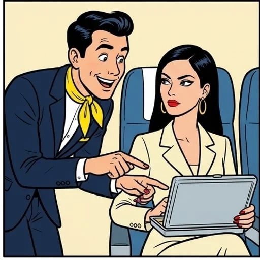 Flight Attendant Handles a Princess Before Landing - illustration 3