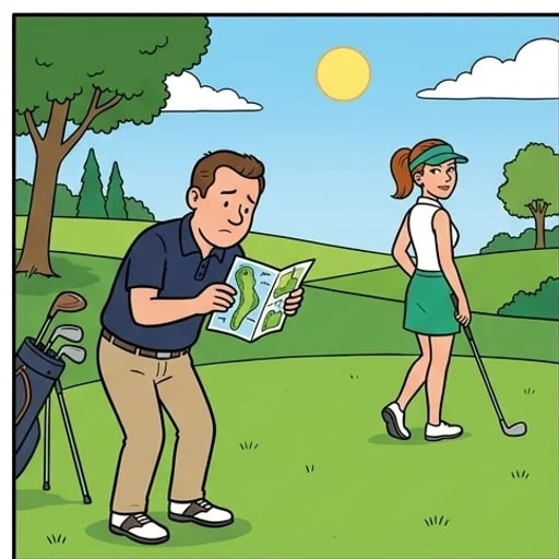 Golf Course Salesman Gets Lost and Meets His Match — illustration 1