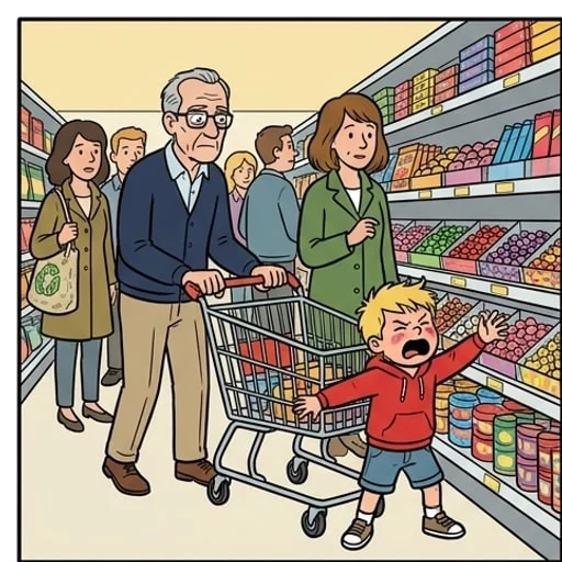 Grandpa Loads the Car After a Grocery Store Meltdown — illustration 1