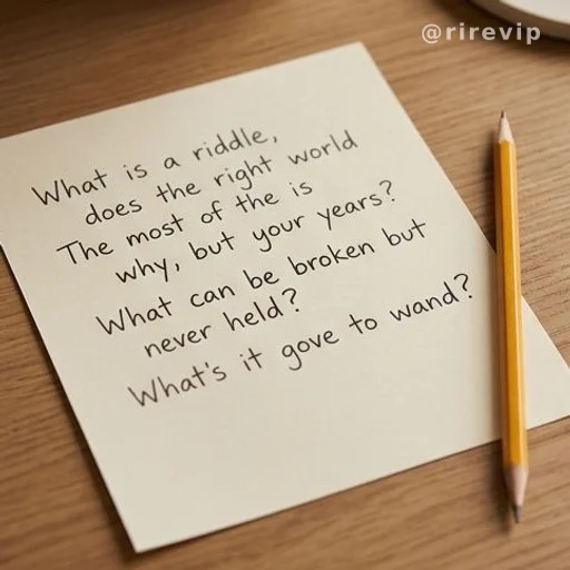 Handwritten riddle on paper with a pencil, brain training puzzle