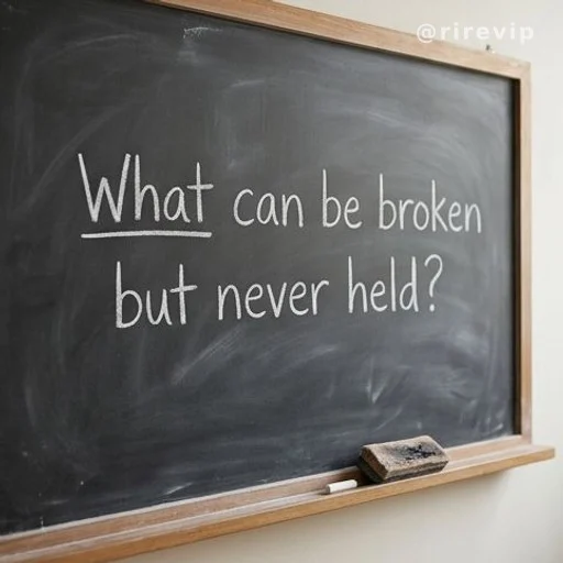 Chalkboard with the word What underlined, answer to the riddle