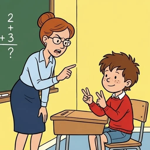 School Math Lesson: Little Johnny Counts One Cat Too Many - illustration 2