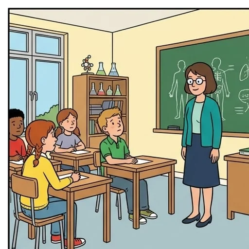School Science Class: Little Mary’s Awkward Answer — illustration 1