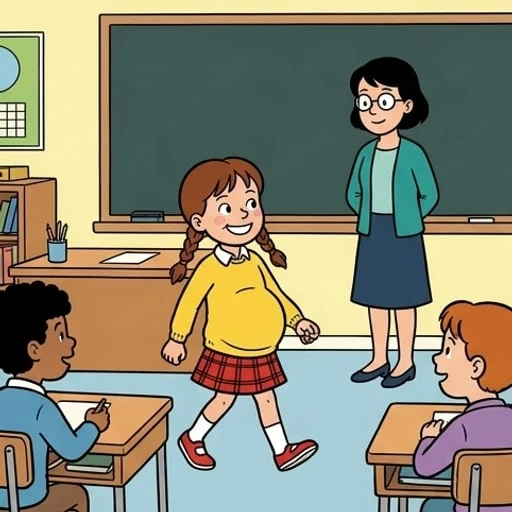 School Show-and-Tell: Erica Explains Childbirth to Class — illustration 1