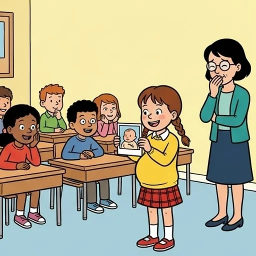 School Show-and-Tell: Erica Explains Childbirth to Class - illustration 2