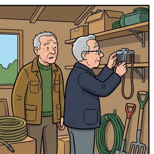 Stephen Mckears and the mouse tidying his shed at night - illustration 2
