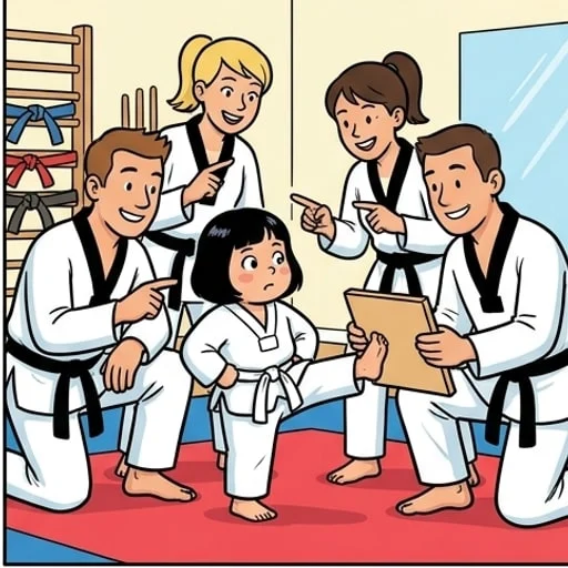 Taekwondo class takes a funny turn for one little girl - illustration 3