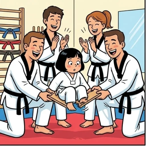 Taekwondo class takes a funny turn for one little girl - illustration 4