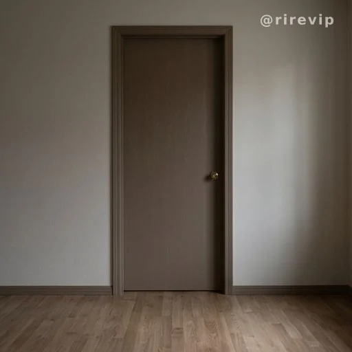 Empty room with closed door illustrating the classic third man riddle