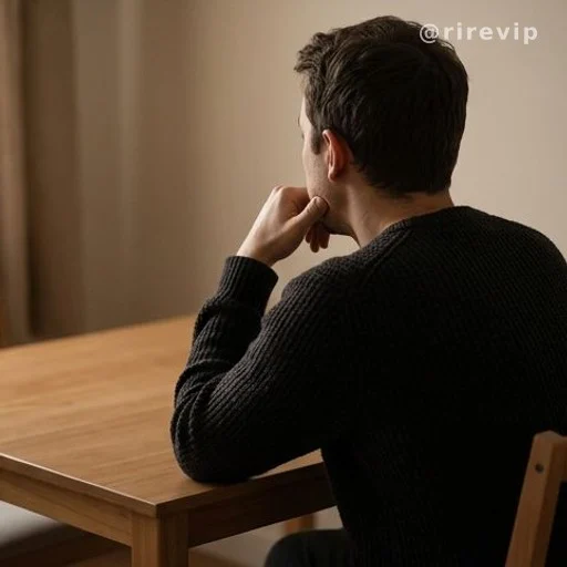 Person thinking at a table, illustrating cognitive assumptions in brain teasers
