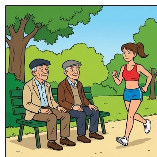 Two old men on a park bench start keeping score — illustration 1