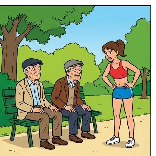 Two old men on a park bench start keeping score - illustration 2