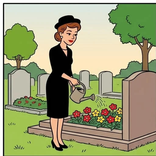 Young widow visits her husband’s grave every week — illustration 1